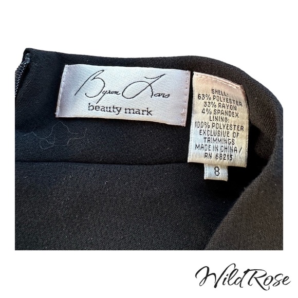 BYRON LARS Black Salsa Fishtail Designer Dress SZ 8 - Picture 10 of 10